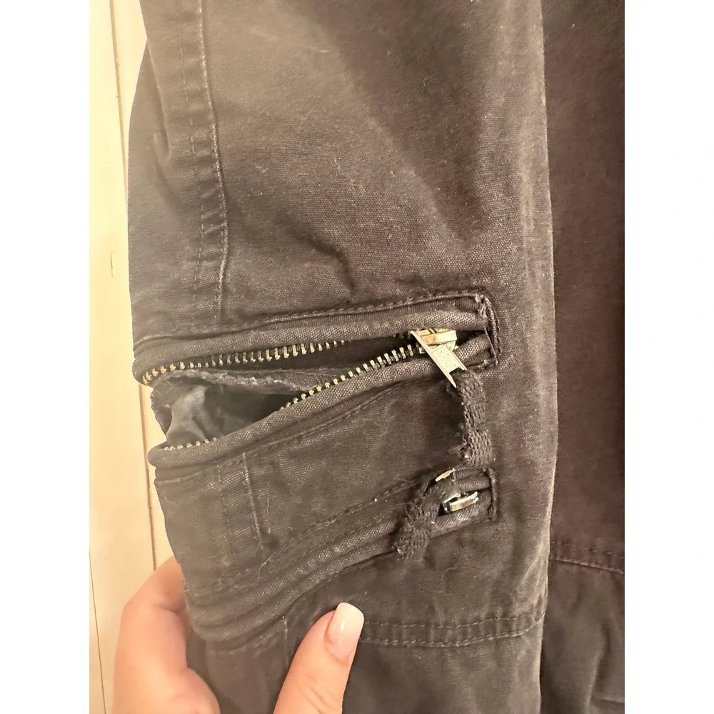 Free Knight Cargo Pants Men's 38 black tactical jeans Thrashed Y2K Skater grunge